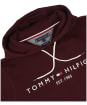 Men’s Tommy Hilfiger 1985 Logo Embroidery Hoody - Deep Burgundy