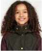Girl's Barbour Hooded Beadnell Wax Jacket – 10-15yrs - OLIVE/BORDEAUX/R