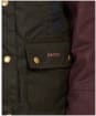 Girl's Barbour Hooded Beadnell Wax Jacket – 10-15yrs - OLIVE/BORDEAUX/R