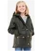 Girl's Barbour Hooded Beadnell Wax Jacket – 10-15yrs - FERN/FOLKY FLORA