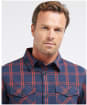 Men's Barbour Essential Tattersall Overshirt - Navy