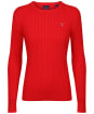 Women's GANT Stretch Cotton Cable Sweater - Bright Red