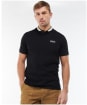 Men’s Barbour International Tipped Sports Collar Polo Shirt - Black