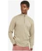 Men’s Barbour Cotton Half Zip Sweater - Washed Stone
