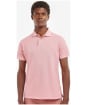 Men's Barbour Washed Sports Polo Shirt - Pink Salt