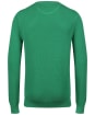 Men's GANT Cotton Pique Crew Neck Sweater - Mid Green
