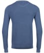 Men's GANT Cotton Pique Crew Neck Sweater - Denim Blue Melange