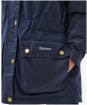 Girl's Barbour Cassley Wax Jacket - 6-9yrs - Royal Navy / Pink Dhalia