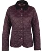 Women's Barbour Deveron Quilted Jacket - Black Cherry / Pale Pink