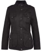 Women’s Barbour Winter Defence Waxed Jacket - Black / Classic Tartan