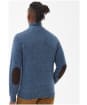 Men's Barbour Patch Half Button Lambswool Sweater - Inky Blue