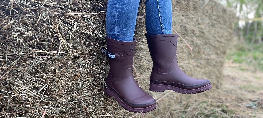 Ariat Kelmarsh Mid Rubber Boots in Maroon